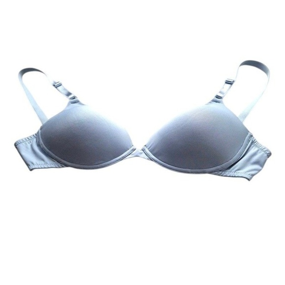Liz Claiborne‎ Bra 36C Blue T-Shirt Wirefree Padded Adjustable Basic Minimalist